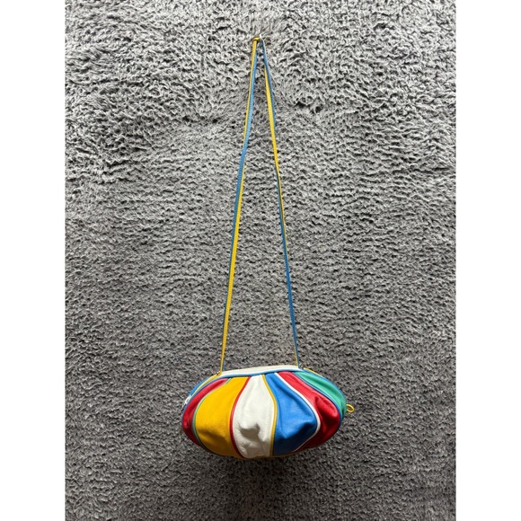 Briogeo Handbags - Vintage Brio Womens Rainbow Leather Balloon Ball Shoulder Bag Multicolor 8" x 9"